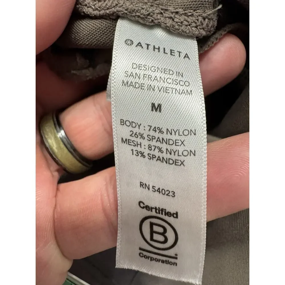 Athleta Delancey Zip Ankle Moto Tight Leggings Pants Taupe Brown Size Medium M - Picture 7 of 8